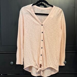 LOFT Light Pink Striped Shirt